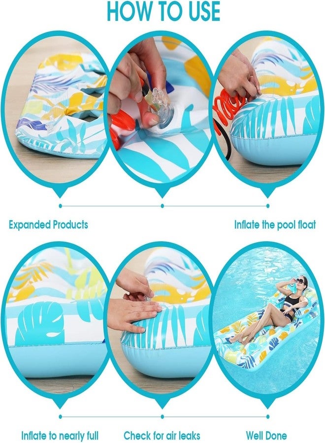 VPGS 1 Pack Pool Floats Raft, Colorful Inflatable Pool Floats Lounge Adult Size with Headrest Cooling, Lake Float Raft Water Lounger Pool Toys for Summer Swimming Beach Pool Outdoor - Image 5